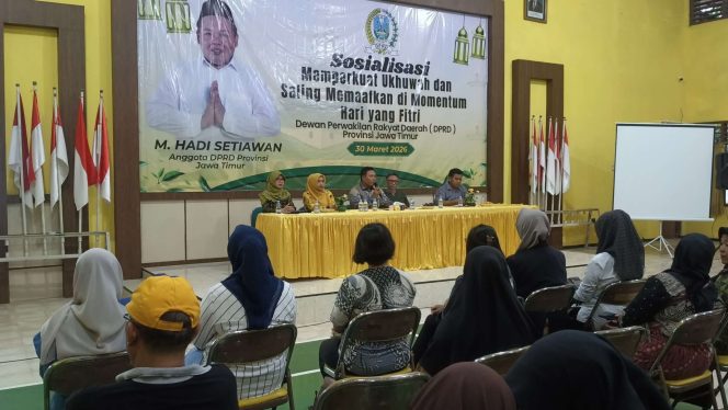 
					Anggota DPRD Jatim Fraksi Golkar Gelar Sosialisasi Perkuat Ukhuwah dan Saling Memaafkan di Hari Yang Fitri