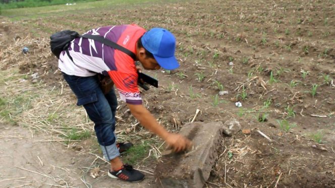 
					Batu Berelief Bertulisan Tahun Saka 1326 Ditemukan di Kelurahan Nganjuk